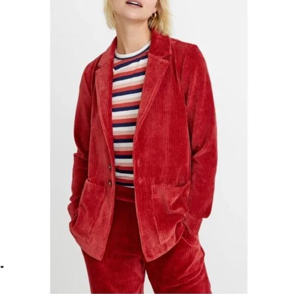Marine Layer Montreal Corduroy Blazer Jacket Red Size Small - Picture 1 of 8